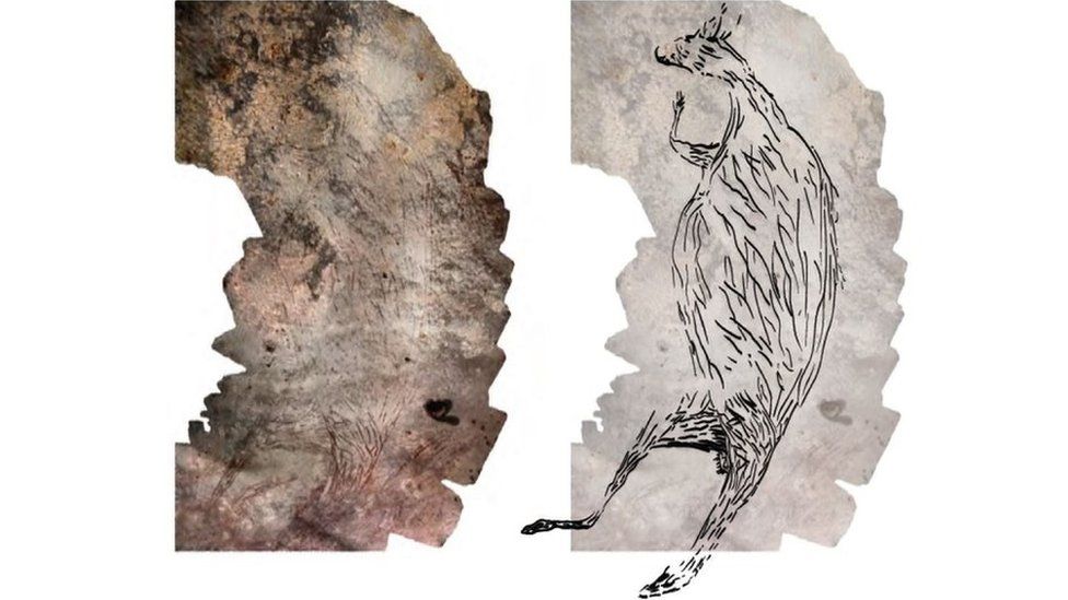 Australia: Oldest rock art is 17,300-year-old kangaroo